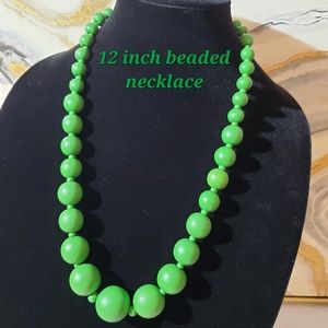 Green Beaded 12 inch Necklace
